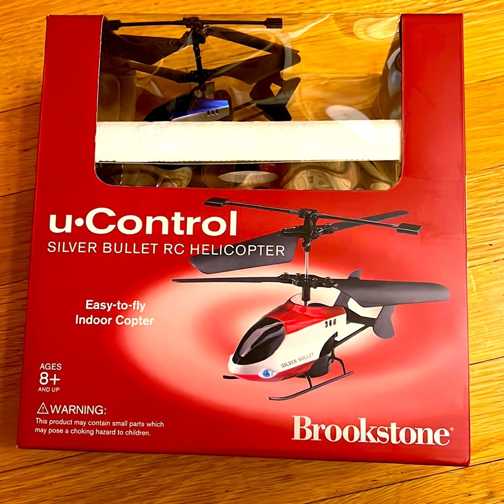 U Control silver bullet, RC helicopter, new inbox Brookstone